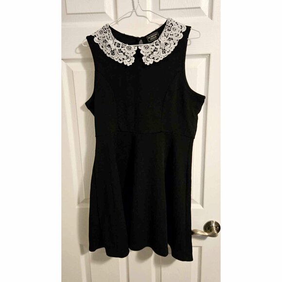 HT Midnight Hour Black Lace Collar Dress  L - Picture 2 of 5